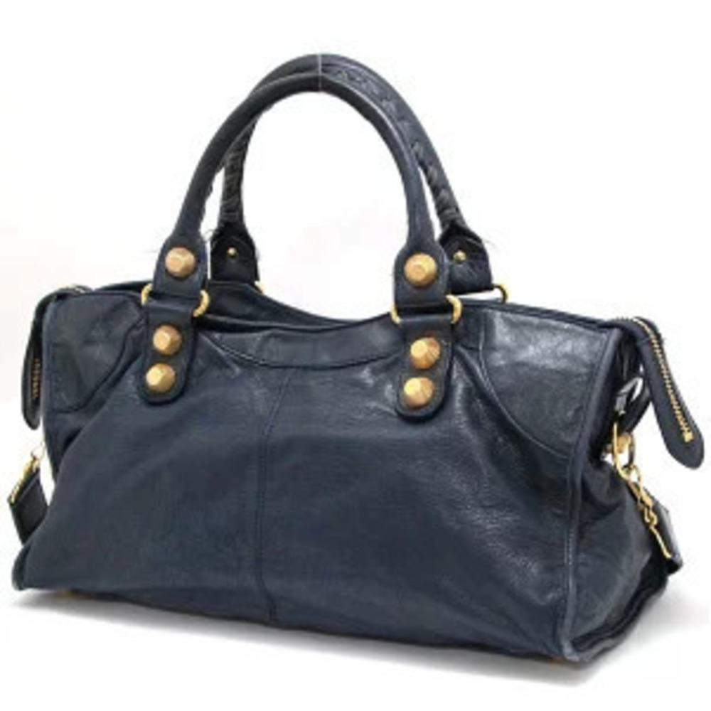 Balenciaga Giant City Bag Leather Navy Blue - Picture 2 of 6
